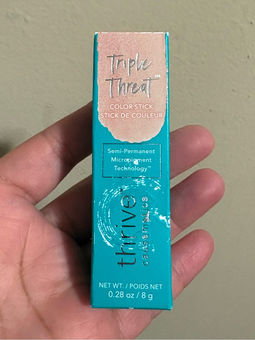 Thrive Causemetics Triple Threat Color Stick -Aurora rose gold shimmer Brand New